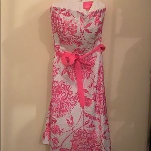 NWT Lilly Pulitzer Strapless Midi Dress